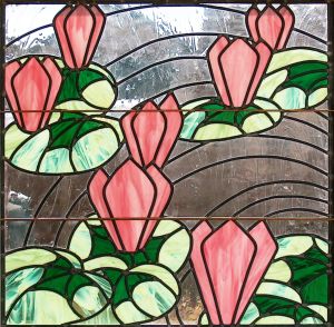 Cyclamen Leaded Window